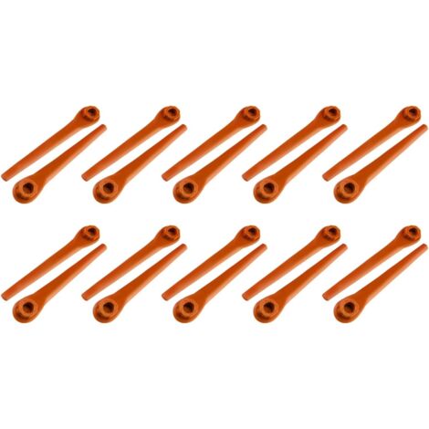 Sollbry Paquete de 100 cuchillas de repuesto PA6 RotorCut compatibles con desbrozadora Gardena, cuchilla de plástico para desbrozadora inalámbrica Gardena