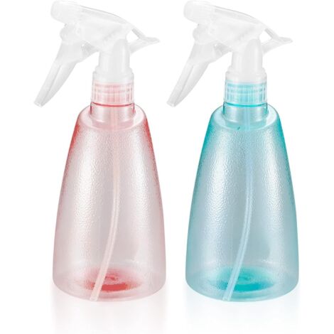 Sollbry Paquete de 2 botellas pulverizadoras de 500 ml - Plástico - Pulverizador - Para limpieza del hogar, jardín, peluquería, plantas y flores - Rosa/Verde