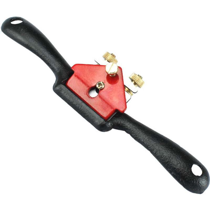 Sollbry - Paquete de 2 cepillos de radios ajustables de 8,25' con base plana y hoja de metal para carpintería, y 2 hojas adicionales para