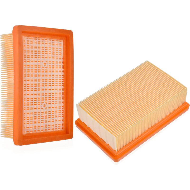 Paquete de 2 filtros plisados planos para aspiradora Kärcher WD4/WD5/WD6/MV4/MV5/MV6. Filtro de repuesto. - Sollbry