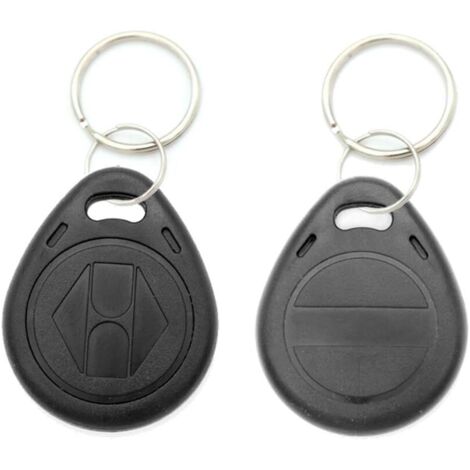 Sollbry Paquete de 2 llaveros impermeables - RFID grabable, legible y estático - 125 KHz - Tarjeta de identificación - 1 color - Llavero RFID