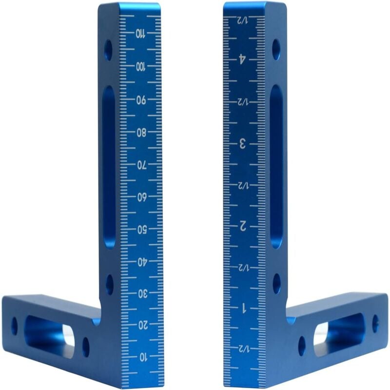 Sollbry Paquete de 2 soportes de posicionamiento de 90 grados de aleación de aluminio cuadrados de 12 x 12 cm, abrazaderas de ángulo recto de 90°,