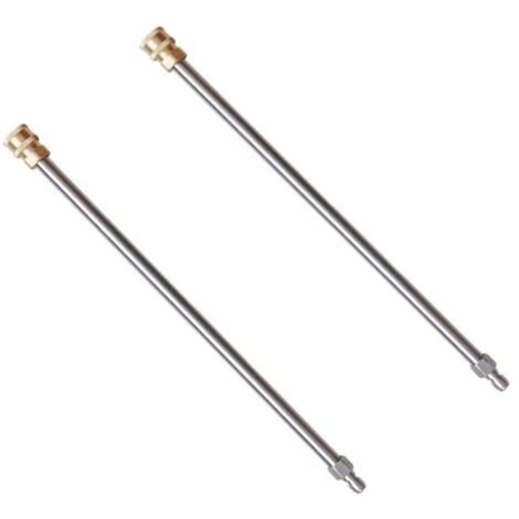 Sollbry Paquete de 2 varillas de extensión para hidrolavadora, repuesto de lanza para limpieza, para hidrolavadora, pistola y máquina de limpieza con conexión rápida de 1/4"