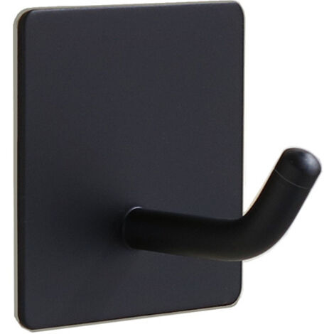 Sollbry Paquete de 4 ganchos adhesivos para toallas, sin necesidad de taladrar, para pared, para ducha, baño o puerta de cocina, color negro (4,5 x 4,5 x 3,5 cm)
