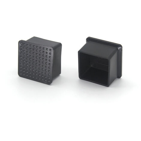 Sollbry Paquete de 4 protectores de patas de PVC antiarañazos para sillas de patio, cuadrados, para muebles y mesas, color negro, 35 x 35 mm