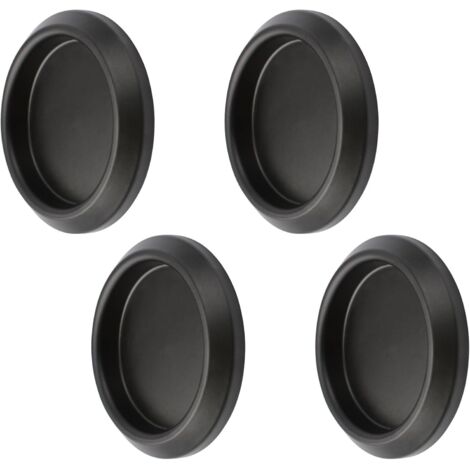 Sollbry Paquete de 4 tiradores autoadhesivos de acero inoxidable para puertas de armarios de cocina, empotrables, invisibles, color negro mate.