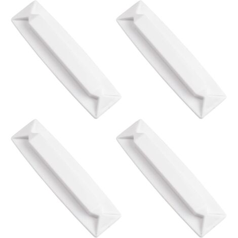 Sollbry Paquete de 4 tiradores de plástico autoadhesivos para cajones, puertas corredizas, cocinas, baños, ventanas, refrigeradores e inodoros (blancos).