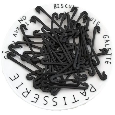 Sollbry Paquete de 50 pinzas de soporte para plantas - Pinzas verticales para tomates - Ganchos de bucle para jaulas de tomates y tallos de plantas (Negro, 6 cm)