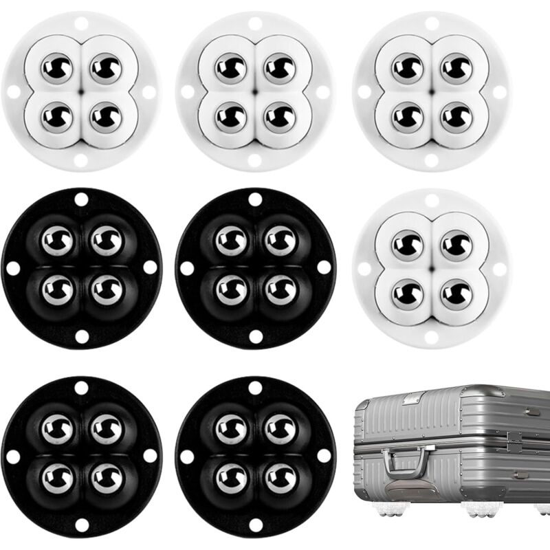 Sollbry - Paquete de 8 ruedas autoadhesivas con rotación de 360 grados, universales, para electrodomésticos de cocina, muebles pequeños, cajas de