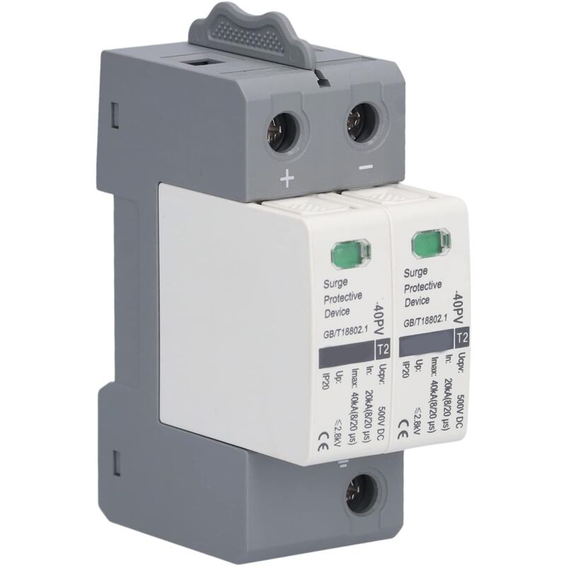 Sollbry - Parafoudre de Surtension, dc 500V 20KA-40KA Parafoudre Photovoltaïque à 2 Pôles Parafoudre Basse Tension - CHLT-40PV