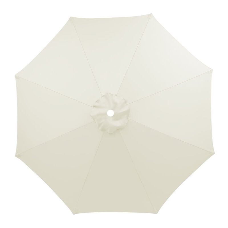 Parasol de terrasse 3 m, auvent de remplacement pour 6 baleines, blanc cassé crème - Sollbry