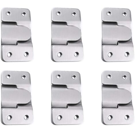 Sollbry pares [paquete de 12] Soporte de montaje oculto con hebilla de enclavamiento para colgar, herrajes de pared de acero inoxidable para colgar cuadros, espejos, marcos, salpicaderos y muebles.