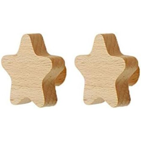 Sollbry Patère Murale Enfant Crochets Muraux en Bois Porte-Manteau Mural pour accrocher Sac Serviettes et Manteaux Décoration Scandinave Design Moderne (Étoile Lot de 2)