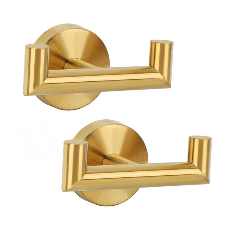 Sollbry - Patere Salle de Bain, 2 Pièces Crochet Torchon Cuisine, Crochet Mural avec Vis, Patere en Acier Inoxydable, Porte Serviette Murale,