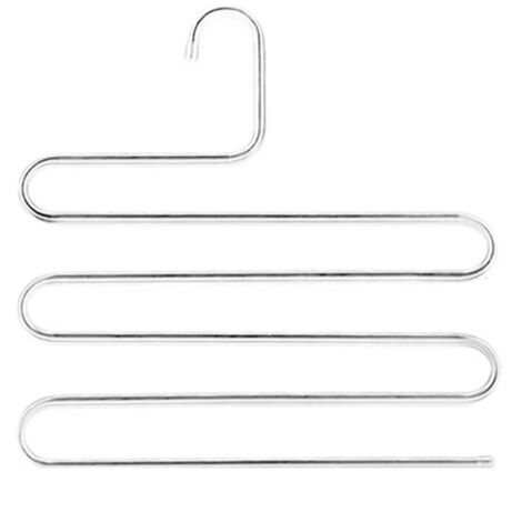 Sollbry Perchas antideslizantes en forma de S para pantalones, de acero inoxidable, organizadoras para pantalones, vaqueros y bufandas (1 unidad)
