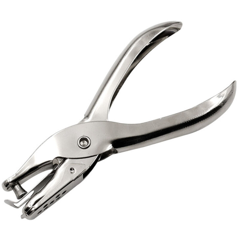 Sollbry - Perforadora de papel manual de metal, 1 orificio, herramienta de acero inoxidable para manualidades, oficina, escuela, hogar, color