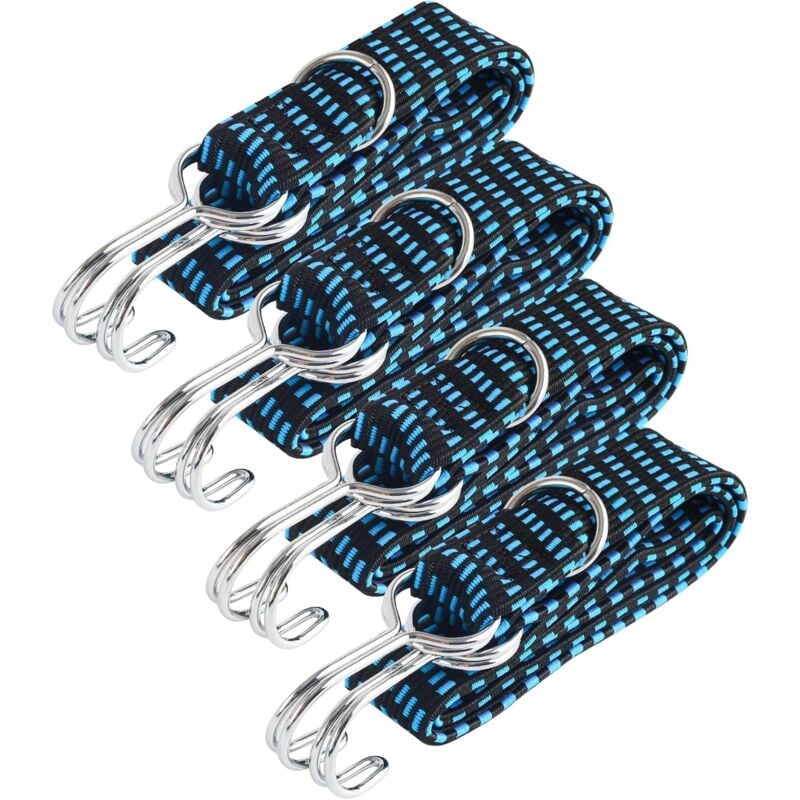 Image of Sollbry - pezzi di corde elastiche con ganci, corda elastica per bagagli, corda elastica regolabile da 1 m, corda elastica, cinghia elastica, corda