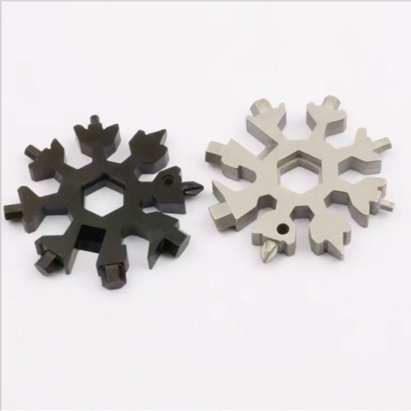 Image of Sollbry - pezzi multi-utensile a forma di fiocco di neve, 18 in 1 portachiavi a forma di fiocco di neve, utensile portatile a forma di fiocco di