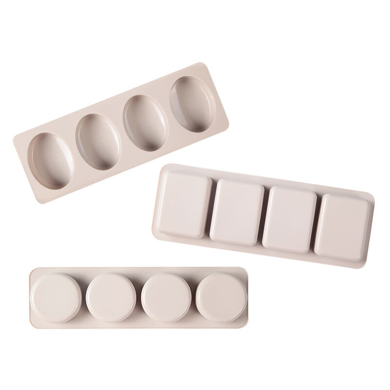 Image of Sollbry pezzi Stampi in silicone Stampo per sapone in silicone Stampo per sapone fatto in casa Stampo per sapone in silicone rotondo ovale e quadrato