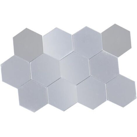Sollbry pièces miroir autocollant mural garniture de miroir décorations pour la maison bricolage miroir autocollant hexagone autocollant mural miroirs Utv peler et coller miroir miroirs muraux chambre
