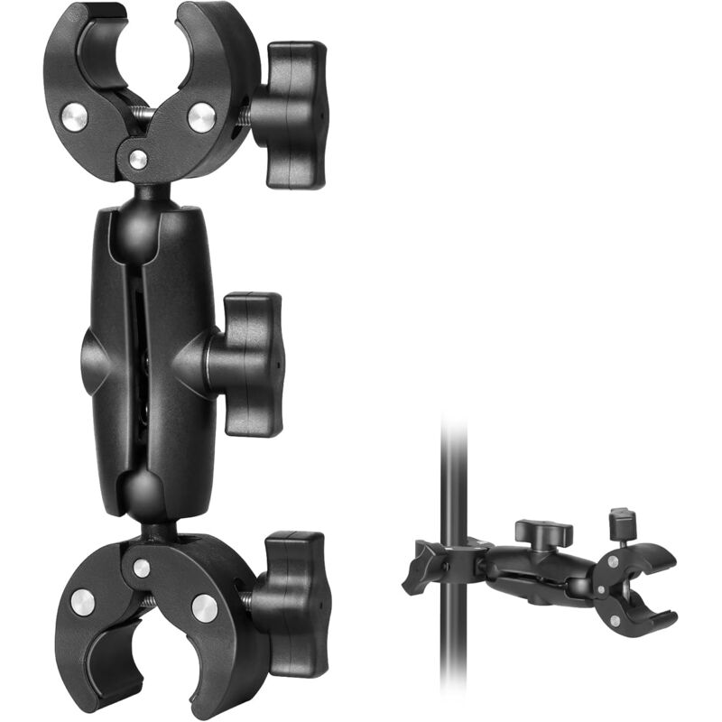 Pince Double pour Appareil Photo Pince de Support Super Clamp pour Support de Lumière Parapluie Trépied Réflecteur Motocyclette - Sollbry