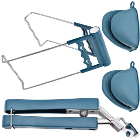 Sollbry Pinza para platos calientes, pinza antiescaldaduras para cuencos, pinza para horno y microondas (4 piezas)