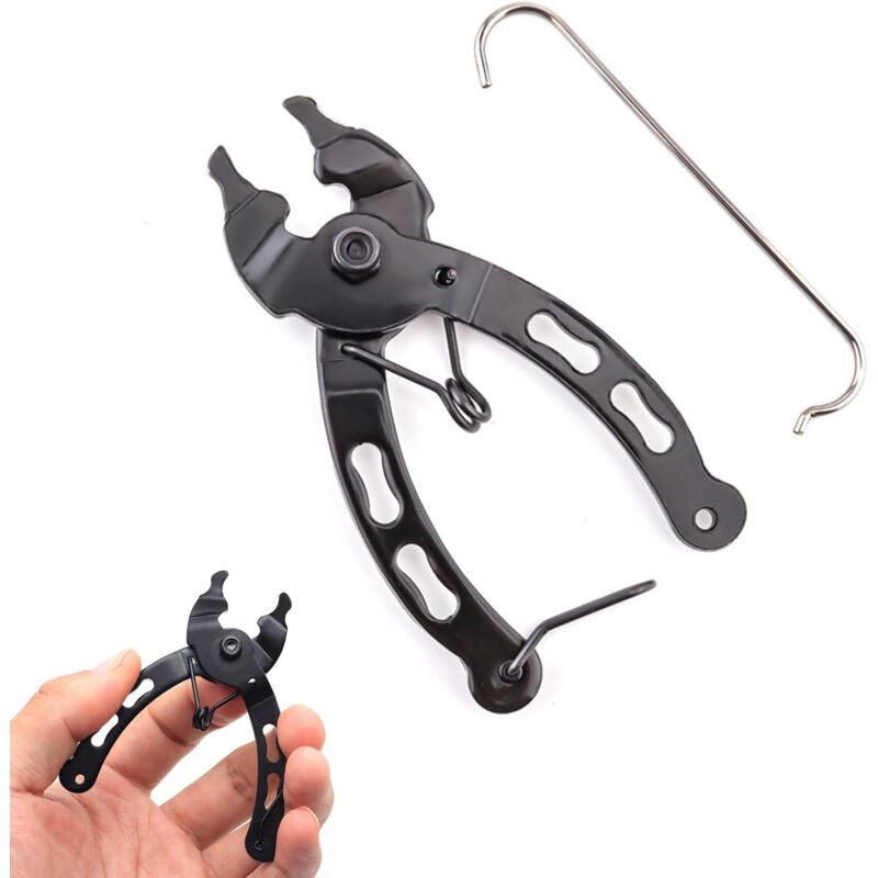Image of Sollbry - Pinza per maglie di catena per bicicletta, pinza portatile per maglie di catena con gancio per catena, per bici da strada, bici sportive,
