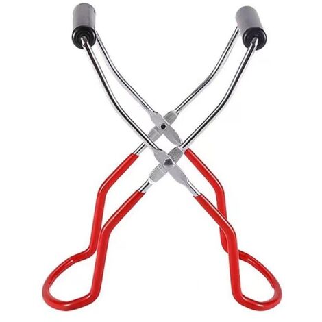 Sollbry Pinzas para tarros, elevador de tarros, pinza antiescaldaduras, pinza para tarros, pinzas para levantar vidrio, elevador de tarros con asa para un agarre seguro de tarros de conserva (rojo)