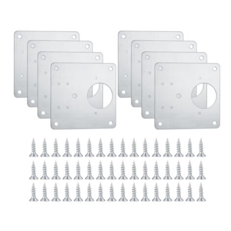 Sollbry placas de reparación para bisagras de gabinete, placas de reparación para puertas de gabinete de cocina con agujeros, placas planas ocultas de acero inoxidable con tornillos para madera, estan