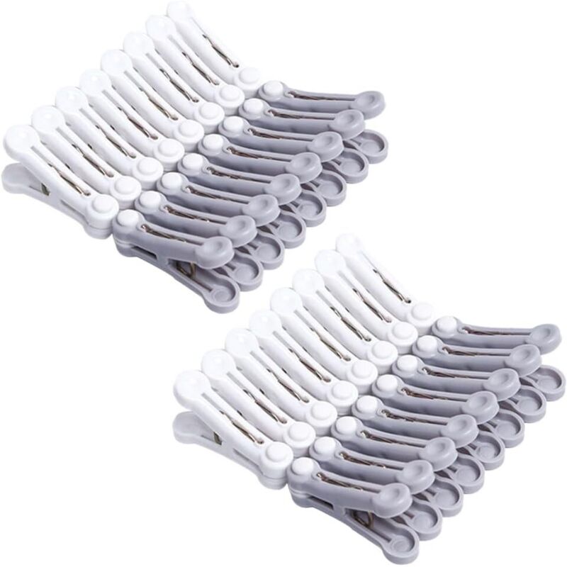 Plastique Epingle a Linge 32 Pièces Epingles à Linge avec Tampon en Caoutchouc Douce et adhérente Pinces à Linge Pinces de Suspension pour Étendoir à