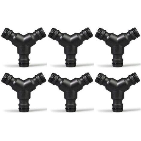 Sollbry Plastique Snap on Splitter de Tuyau (3 Voies) Y Male Connecteur de Tuyau de Jardin Raccord en Y 6 Pack