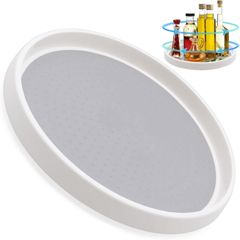 Sollbry - Plateau Tournant Epices, Plateau Tournant Epices Rangement, Étagère à Épices en Plastique Antidérapant pour Cuisine Réfrigérateur Armoire e
