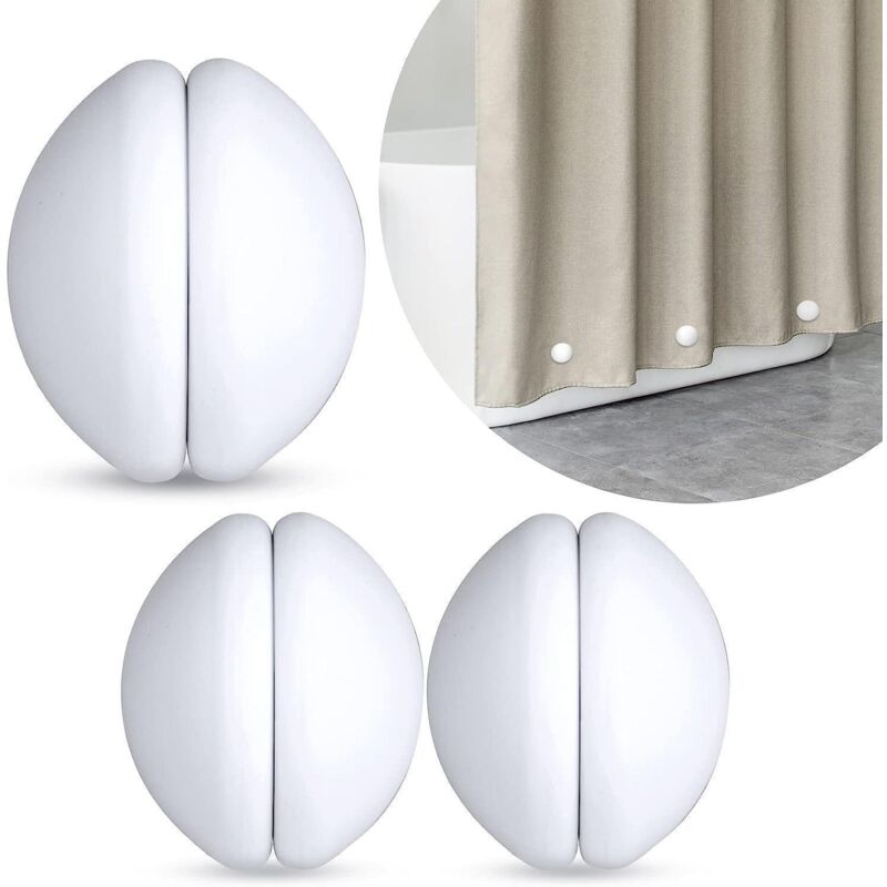Sollbry - Poids magnétiques pour rideau de douche, bas alourdi avec revêtement en silicone antirouille, empêche le rideau de douche de bouger avec le