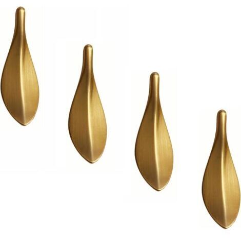 Sollbry Poignee de Meuble Cuisine, Poignee de Porte Cuisine, Poignée Meuble Dorée, pour Tiroir Meuble Cuisine Home Decorating, Renovation Porte, 4 Unités, Trou à Trou Centre Distance 32 mm