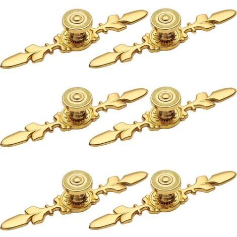 Sollbry Poignee Meuble Dorée 6 Pièces Bouton Meuble Bouton de Porte Poignée Meuble Poignet de Porte Cuisine Poignee de Meuble Vintage Poignée de Tiroir à Armoire Boutons de Portes de Cabinet