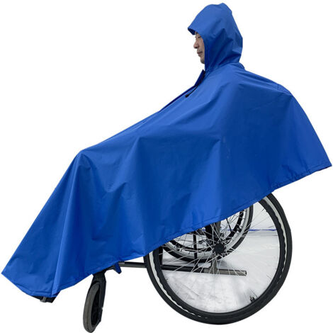 Sollbry Poncho impermeable para silla de ruedas, con capucha y rayas reflectantes, resistente al viento, ligero, para personas mayores y pacientes.