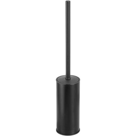 Sollbry Portaescobillas de baño independiente de acero inoxidable 304, redondo, para almacenamiento y organización, resistente a la oxidación, 45 cm de alto, color negro.