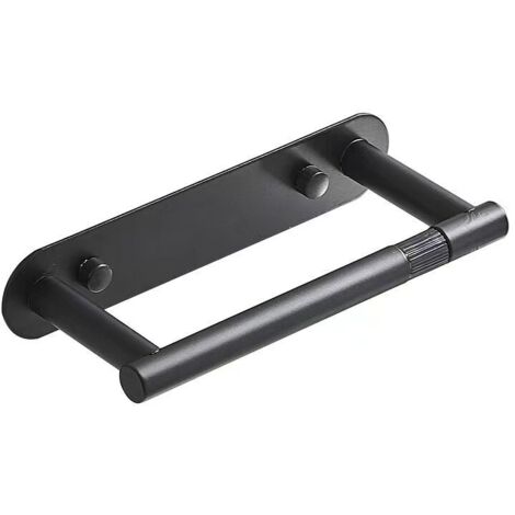 Sollbry Portarrollos de papel higiénico, estante de almacenamiento, duradero, resistente, fácil de instalar, soporte para rollos de papel higiénico, montaje en pared, negro