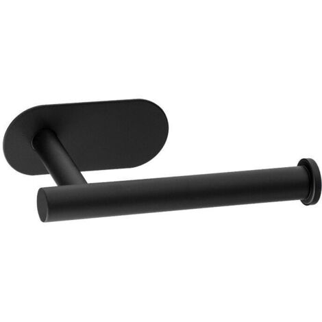 Sollbry Portarrollos de papel higiénico negro, portarrollos de pared, portarrollos de acero inoxidable, portarrollos autoadhesivo sin taladrar.