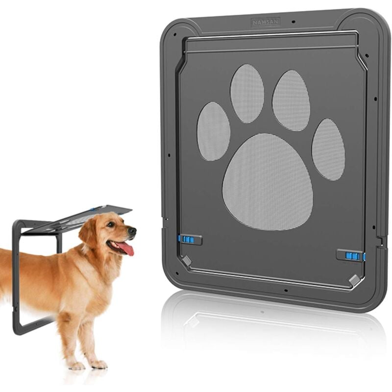 Sollbry - Porte moustiquaire pour chien avec fermeture magnétique, porte moustiquaire pour porte coulissante/fenêtre verrouillable pour chien, 37 cm