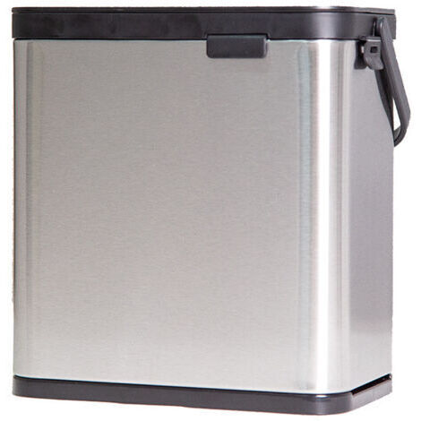 Sollbry – Poubelle de porte suspendue 20.5x13x21 cm – Acier robuste – Fixation sans perçage – Pour cuisine et salle de bain