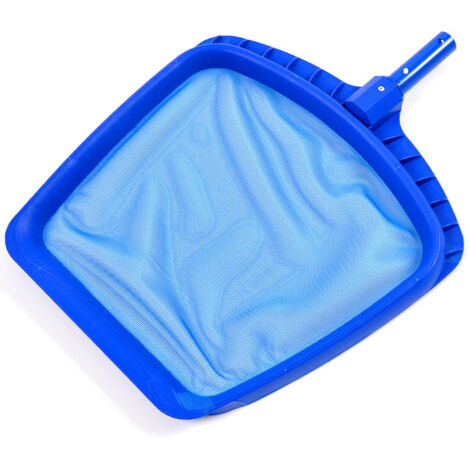 Sollbry Premium Extra Starker Laubskimmer-Netzkopfreiniger für Pool, Spa, Brunnen, Teich, Whirlpool, Blätter, Insekten, Schmutz, Feinreinigung, Stärkung des flachen Netzes, Blau, 28 x 22 cm