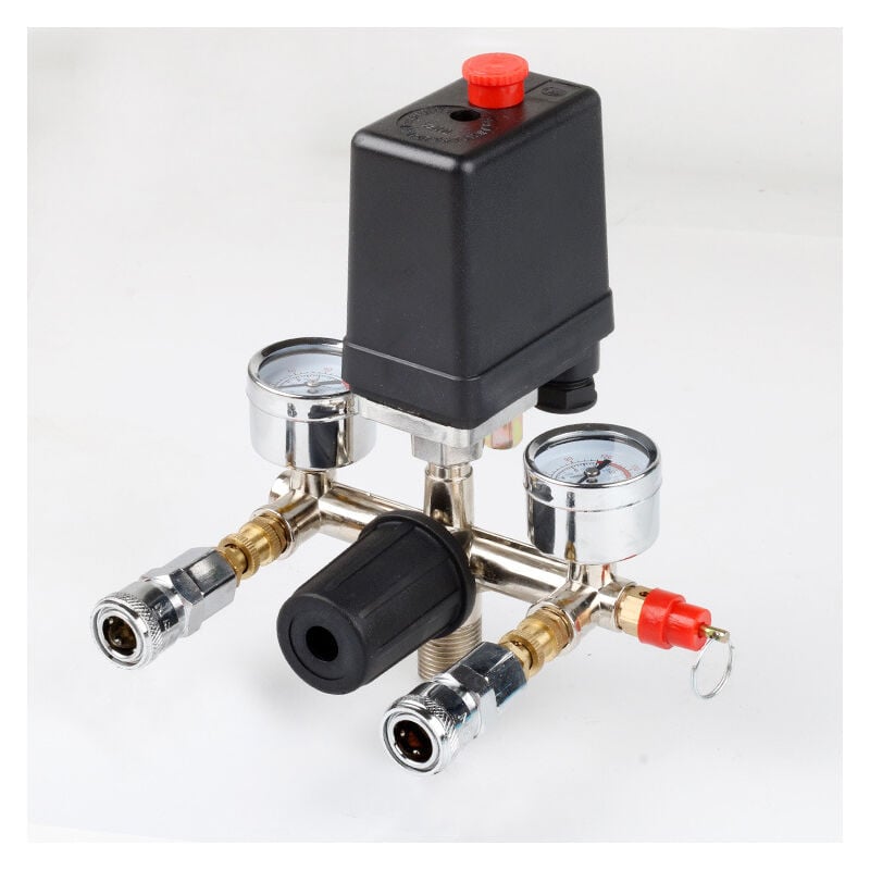 Pressostat de compresseur d'air Pressostat avec jauge de soupape de commande de régulateur, pièces de compresseur d'air de pompe à air, assemblage de