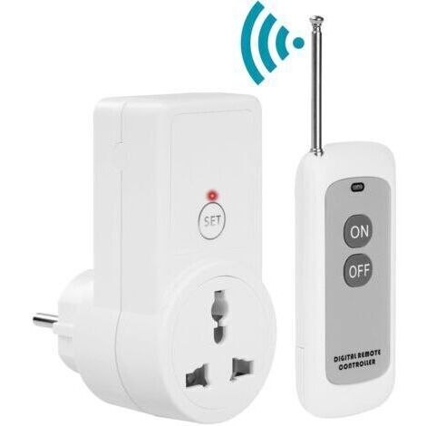 Sollbry Prise Télécommandée Sans Fil, Prise Electrique avec Telecommande Portée De 30 M, 2300W, Fonction D'Auto-Apprentissage, Prises Connectées et Intelligentes For Appareil Électrique Domestique