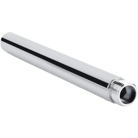 Sollbry Prolunga per braccio doccia, prolunga per doccia in acciaio inox, tubo di prolunga per doccia rotondo da 20 cm, attacco G 1/2", accessorio per il bagno.