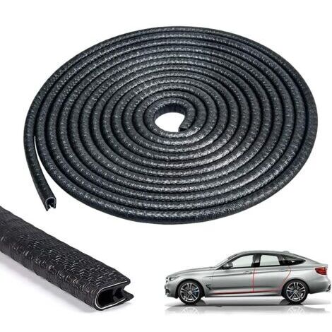 Sollbry Protections Bord Portière De Voiture, 10M Protection Portiere Voiture, U Forme Portière de Voiture Joint en Caoutchouc Protecteur, pour La Porte de Voiture en Anti collision Protéger (10M, Noi