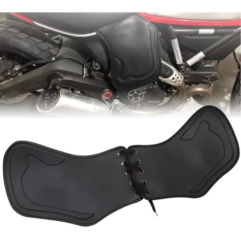 Sollbry - Protector térmico para motocicleta, protector térmico para motor, 2 piezas de protector térmico de pu para motocicleta, cojín aislante