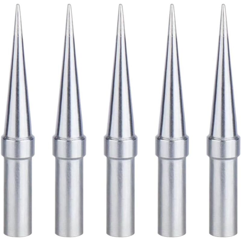 Sollbry - Punta de soldadura, 5 piezas de repuesto de 0,4 mm para cautín, puntas de soldadura de cobre niquelado, compatibles con Weller WESD51,