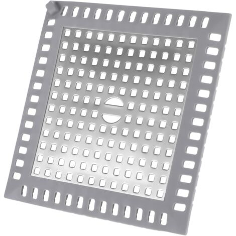 Sollbry Quadratischer Abflussschutz, Haarfilter, Abflussfilter, quadratische Duschabflussabdeckung aus Edelstahl und Silikon für Badezimmer, Bodenablauf, Küche