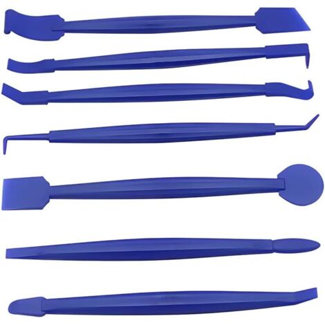 Sollbry Raclette Flexible avec Fente pour Courbes, 7PCS Outils pour  D'habillage , Raclette pour Bordure de Film Auto, Raclette  Anti-Rayures pour Emballage de Voiture(Bleu)